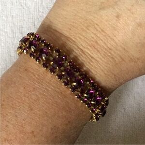Vintage Purple Rhinestone Bracelet